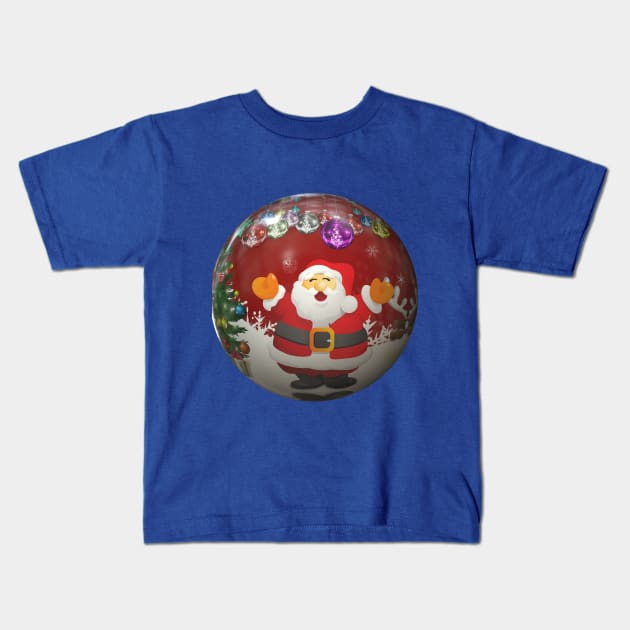 Merry Christmas Santa On Tree Decoration Kids T-Shirt by holidaystore